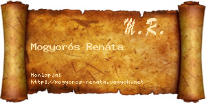 Mogyorós Renáta névjegykártya